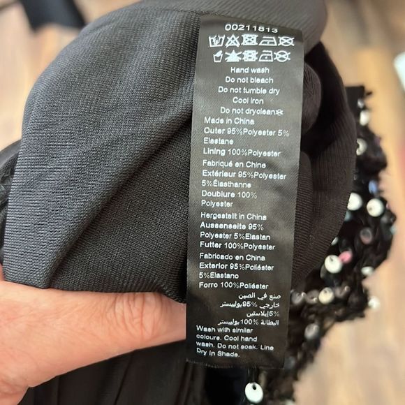 NEW City Chic tunic mini dress sequins black size large - Picture 9 of 13